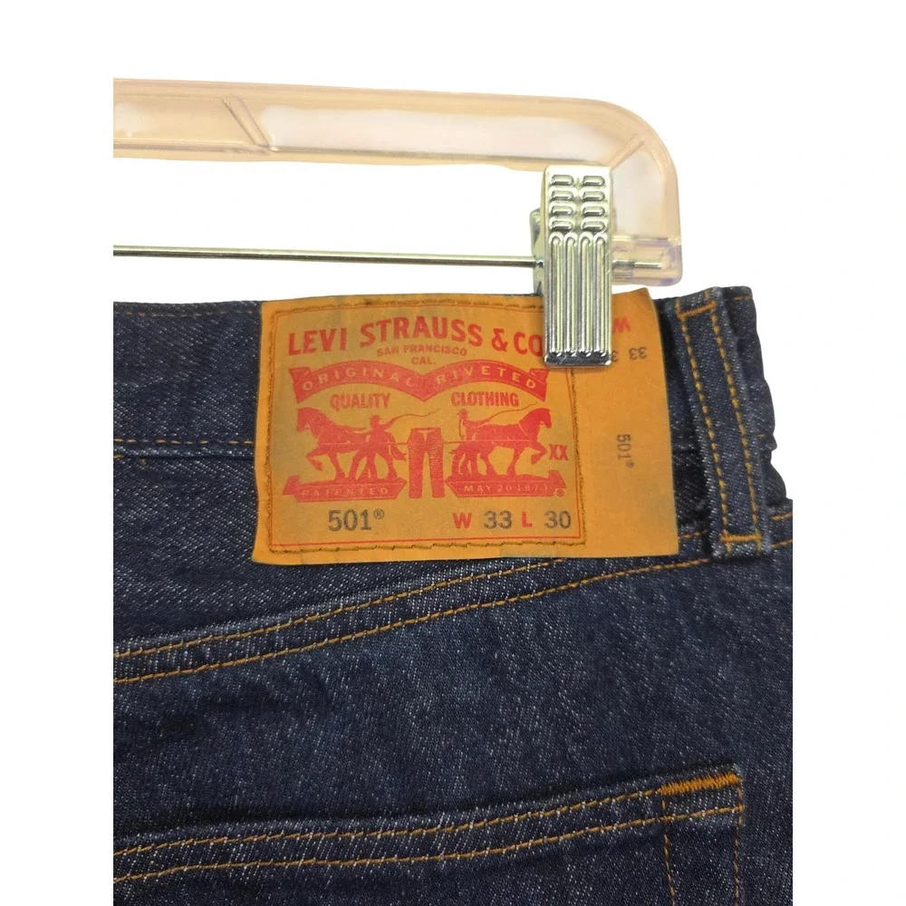 Levi Strauss 501 Jeans Mens 33x30 Dark‎ Wash Denim Heritage Workwear Classic